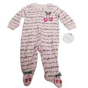 Koala Baby Footed Sleeper 3-6M NWT Pink Cherry Best Gift Ever Zip Pajamas